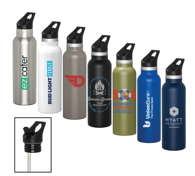 20 oz Stainless Steel Water Bottle w/Straw Lid 10