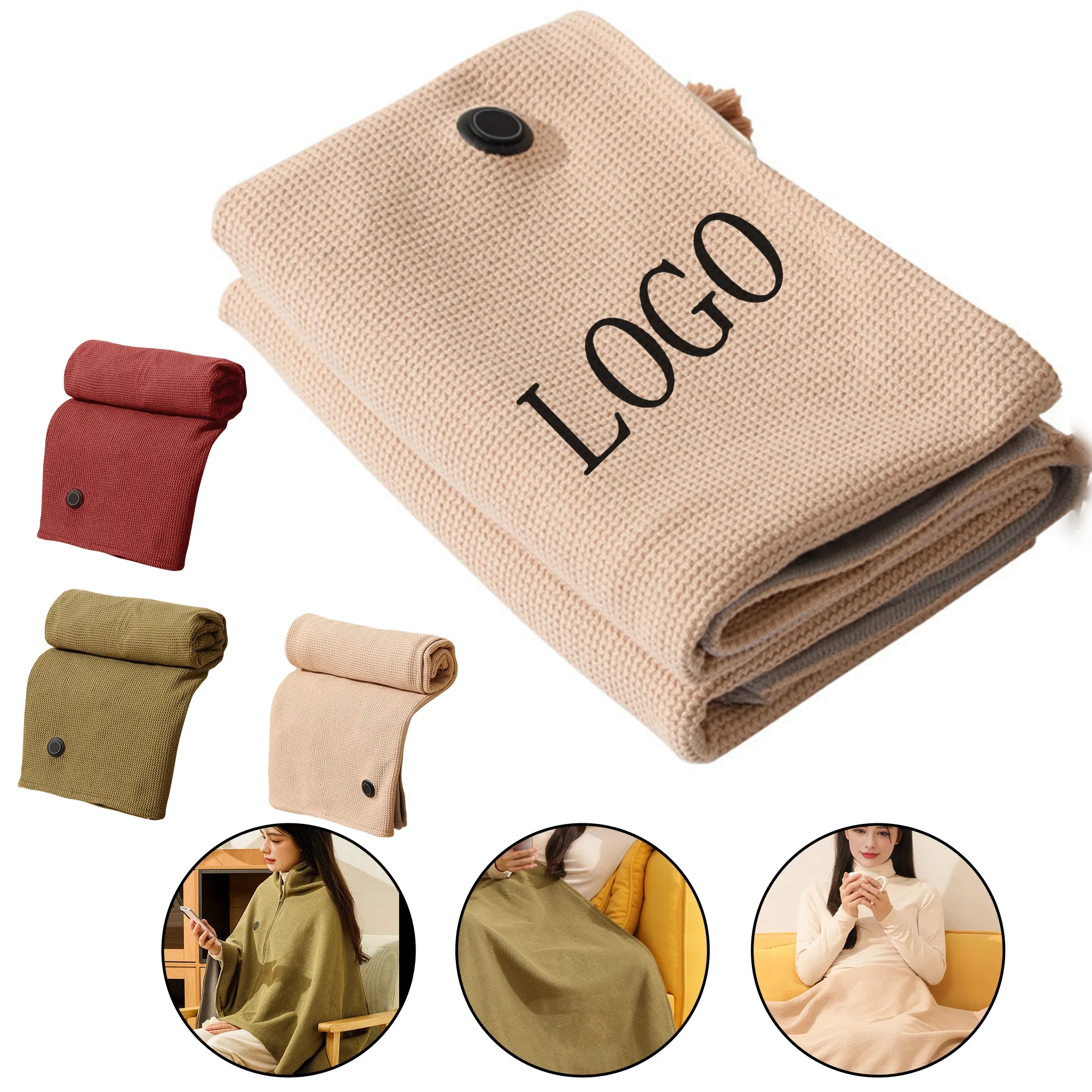 Portable USB Heated Blanket Shawl 1