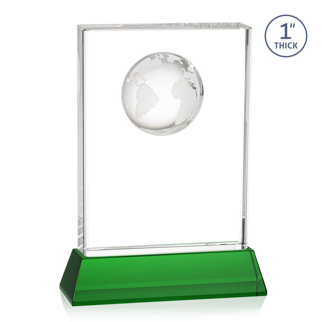 Ambassador Globe Award on Base - Green 9