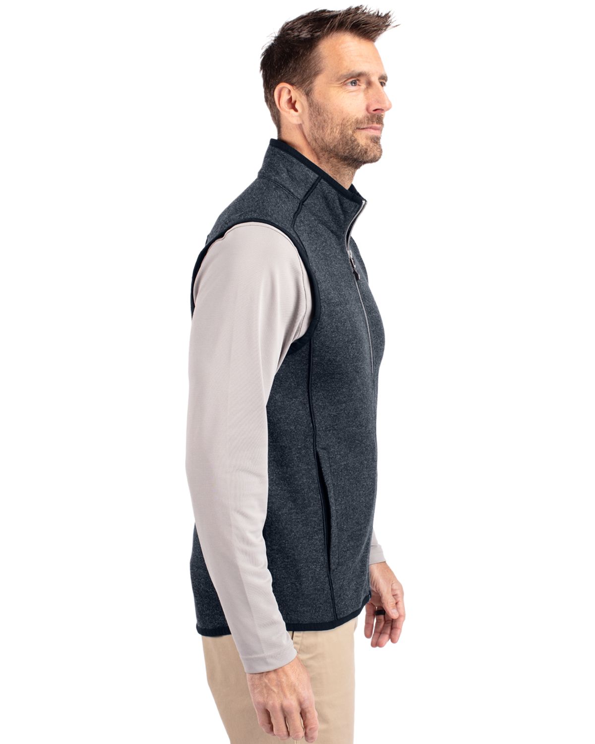 Cutter & Buck Mainsail Sweater-Knit Mens Full Zip Vest 31