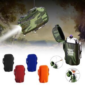 Rechargeable LED Flashlight Waterproof Case With Dual Arc Lighter 12