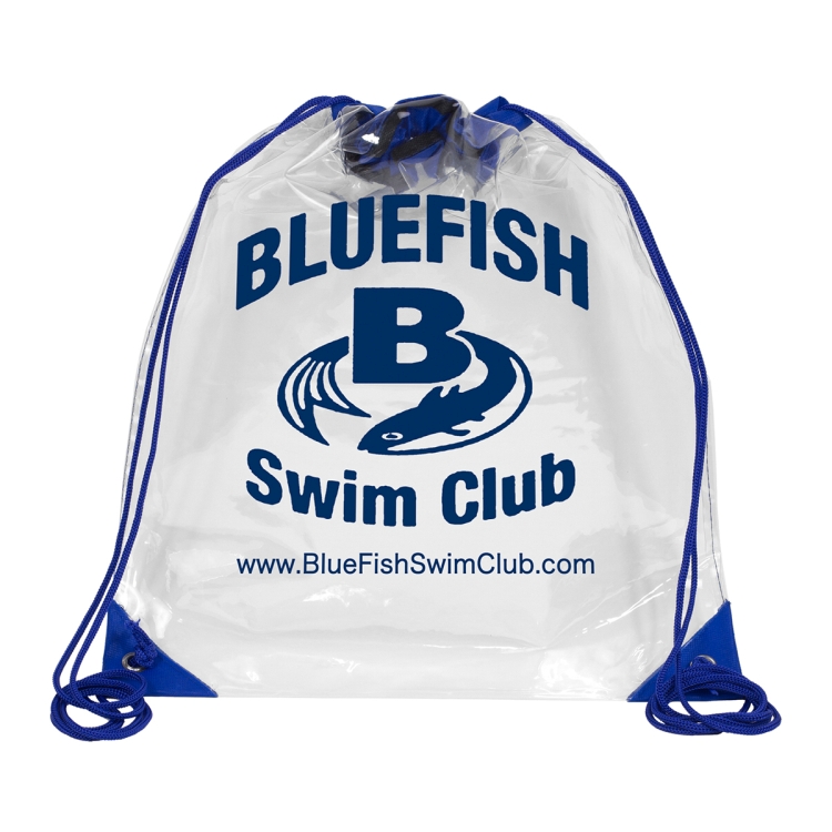 13" W x 16" H - "Everest" Tall Clear Drawstring Cinch Pack Backpack 54