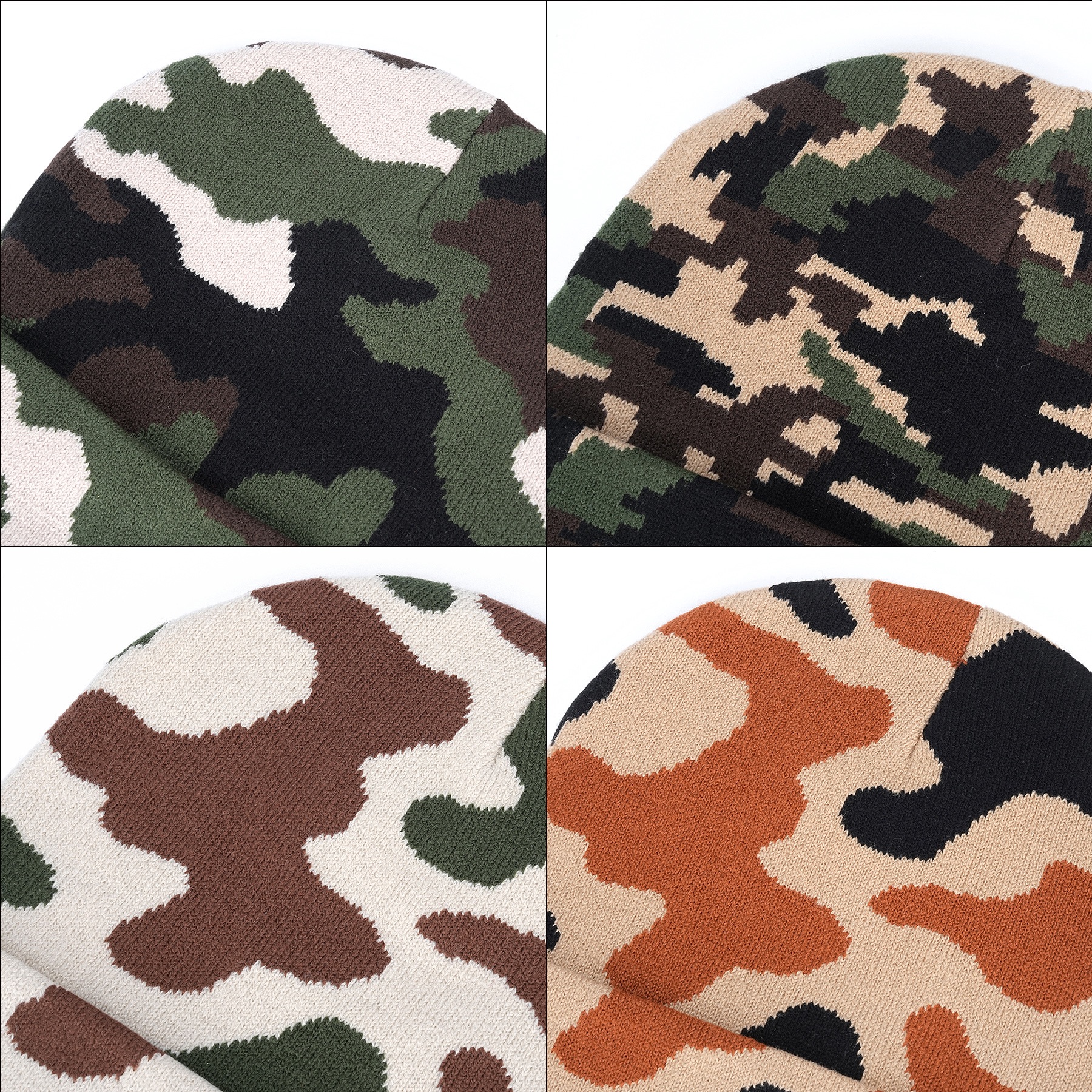 Unisex Camouflage Cuffed Knit Beanie 2