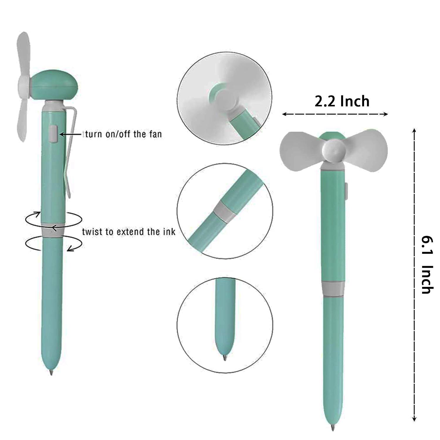 2 in-1 Creative Handheld Mini Fan With Ballpoint Pen 2