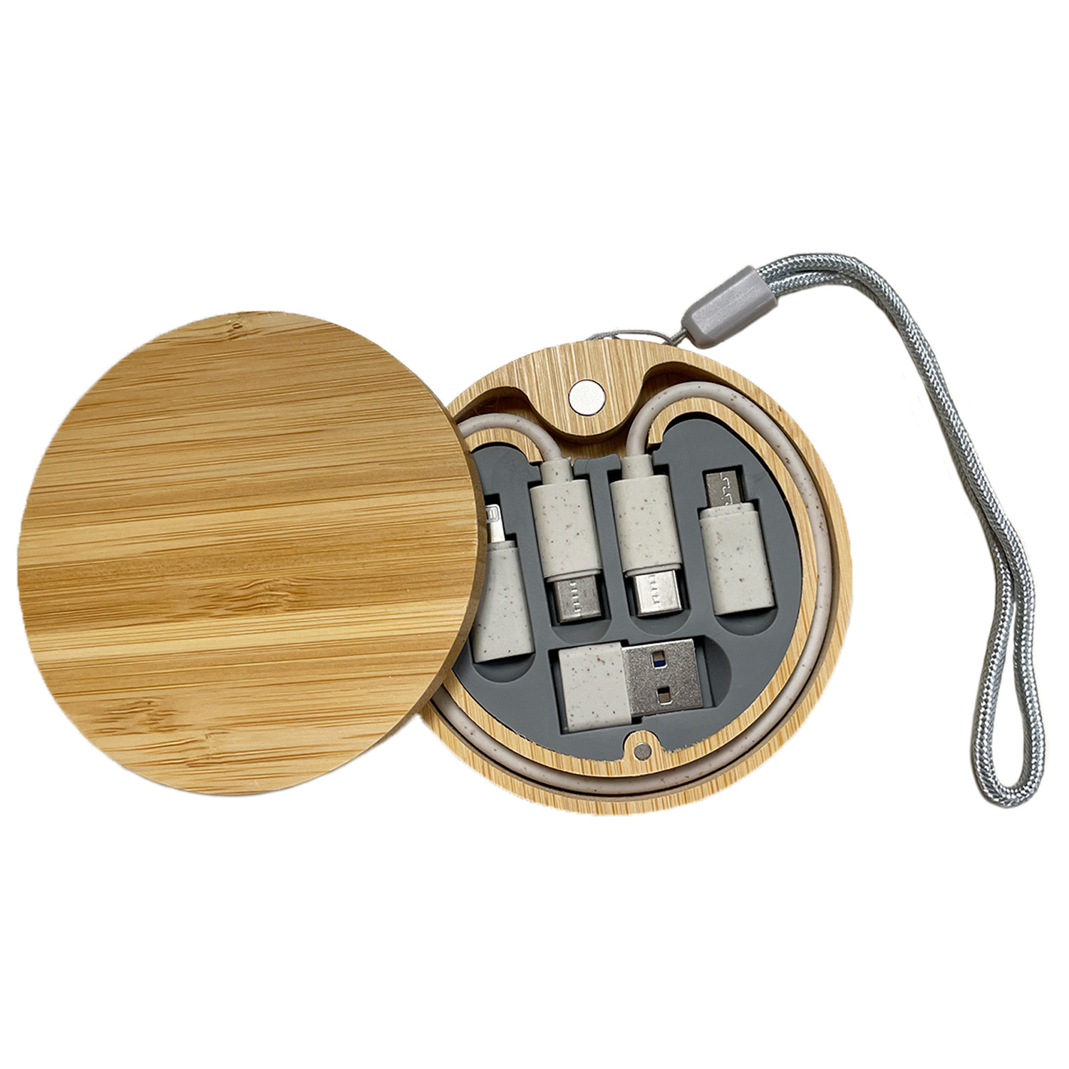 Eco-Friendly 60W Bamboo Cable Storage Box 2