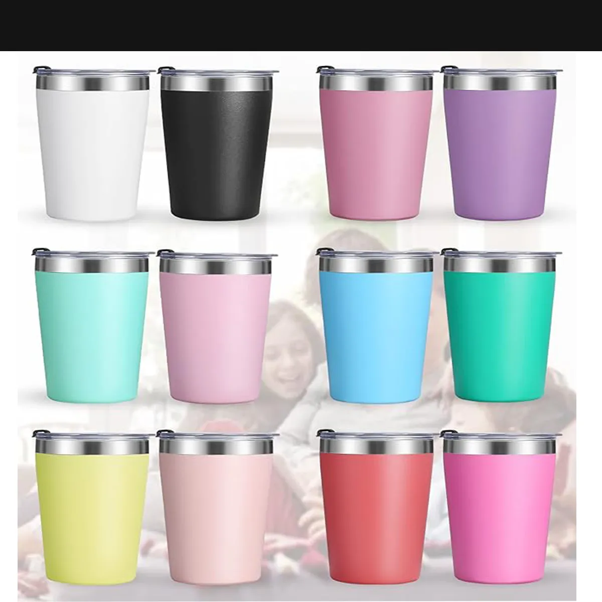 Portable Stackable Vacuum Insulated Tumblers With Clear Lid 2