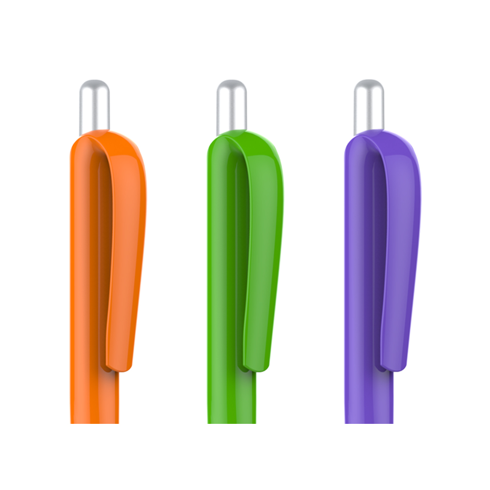 Colored Grip White Plastic Pen 6