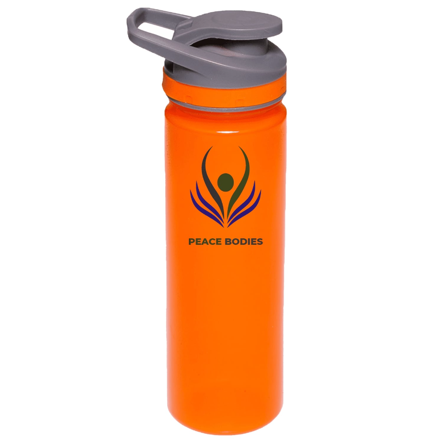 Plastic Sports Water Bottle with Flip Lid - Carry Handle, 22 7
