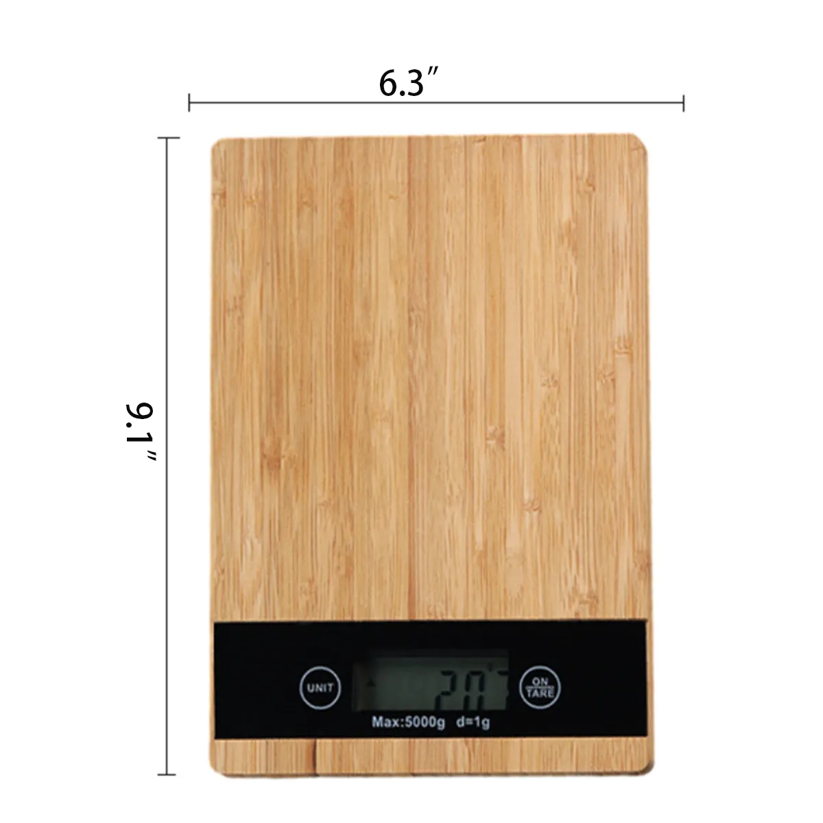 High Precision Bamboo LED Display Electronic Kitchen Scale 3