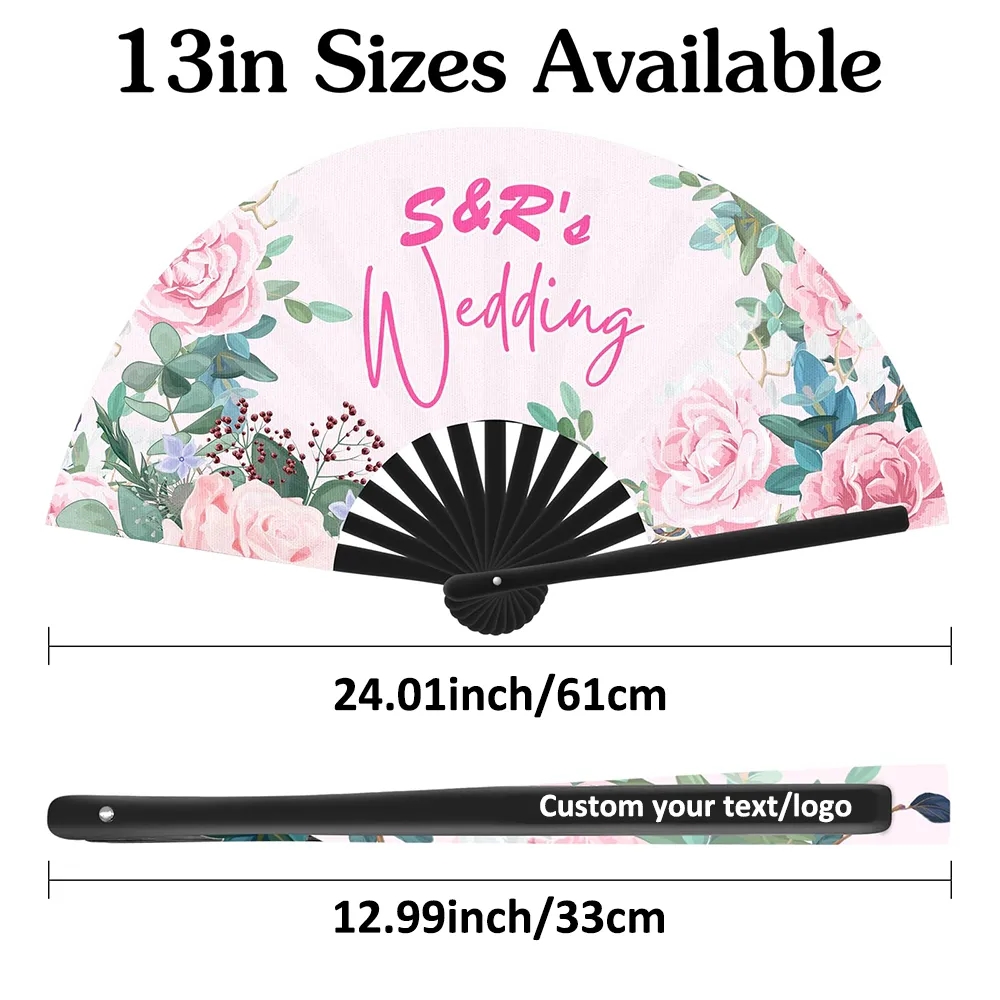 Custom Dance Hand Fans Bulk Personalized for Events Foldable 6