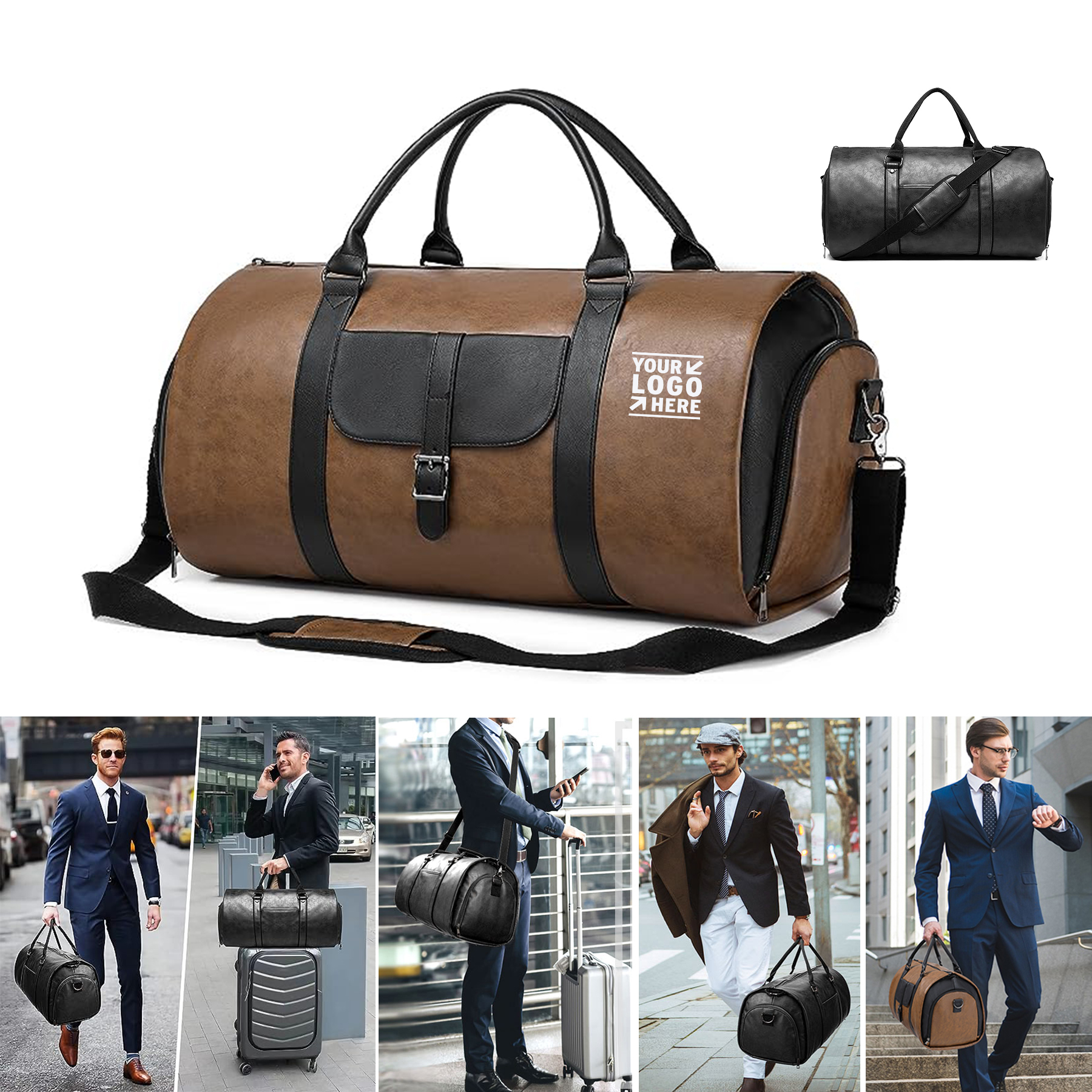 Waterproof Carry on Garment Travel Leather Garment Duffle Convertible Mens Suit Travel Bag