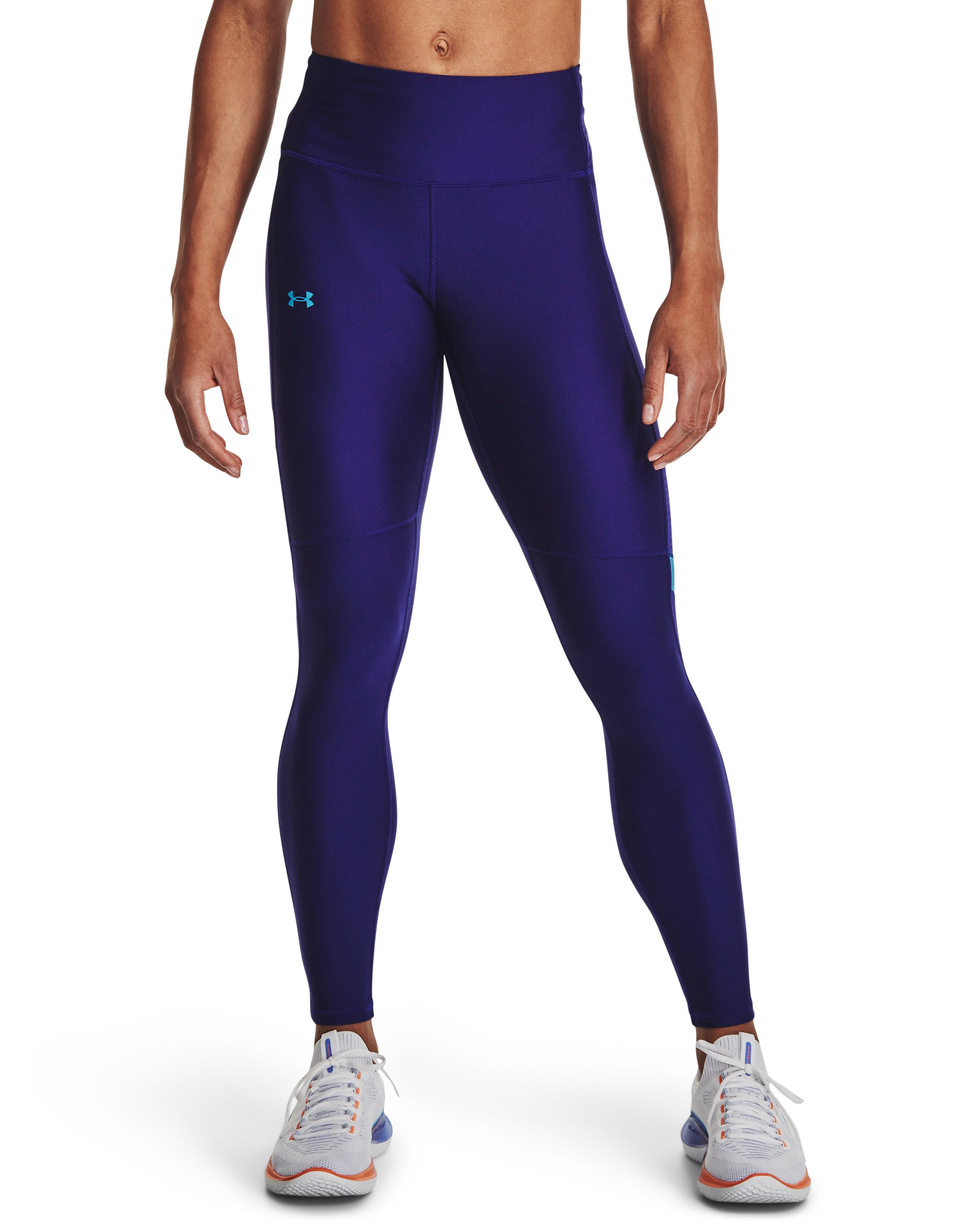 Women's HeatGear No-Slip Waistband Mesh Panel Leggings 2