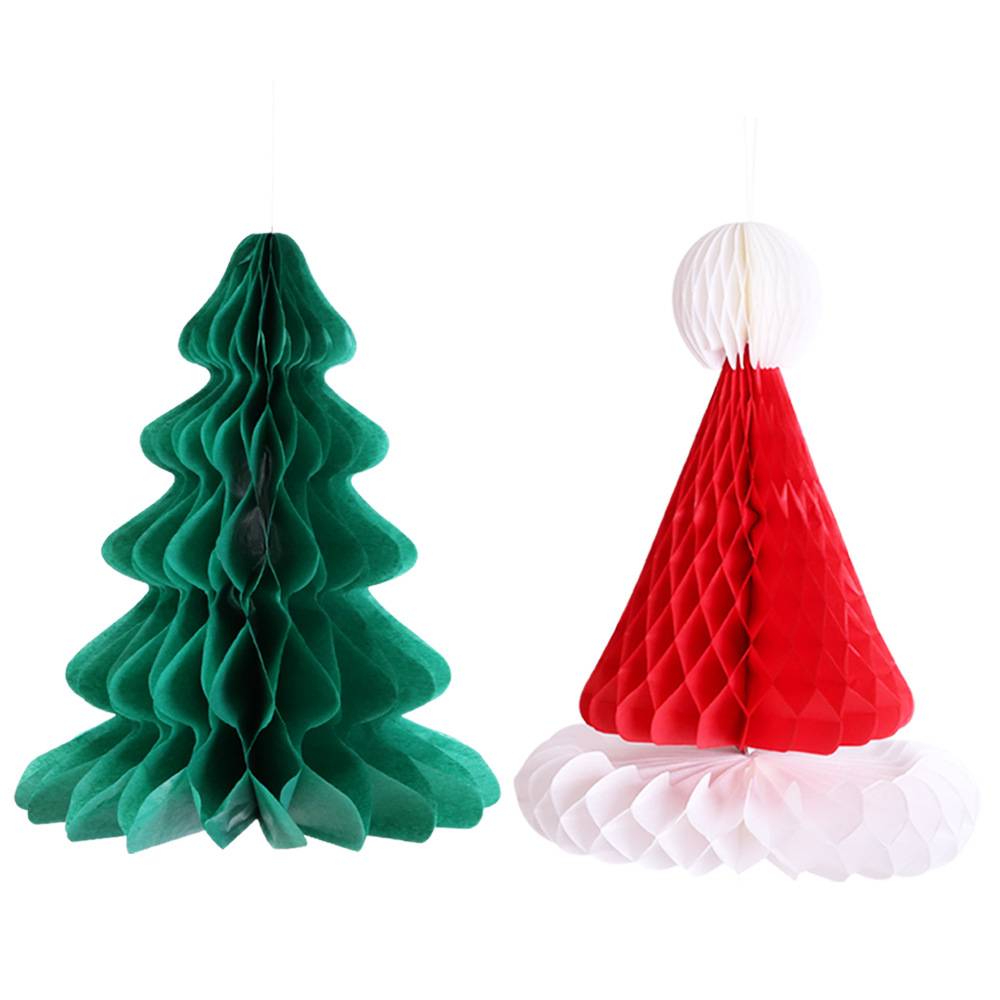 Paper Honeycomb-Shaped Christmas Pendant 2