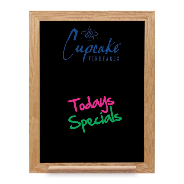 Wall Oak Frame Wet-Erase Board with Tray - 18"w x 24"h 5