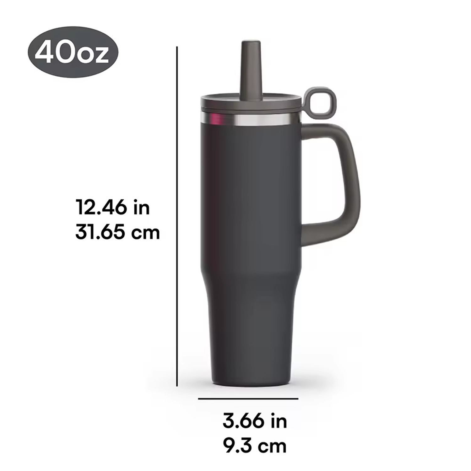 40oz Tumbler with Straw Lid and Handle 5
