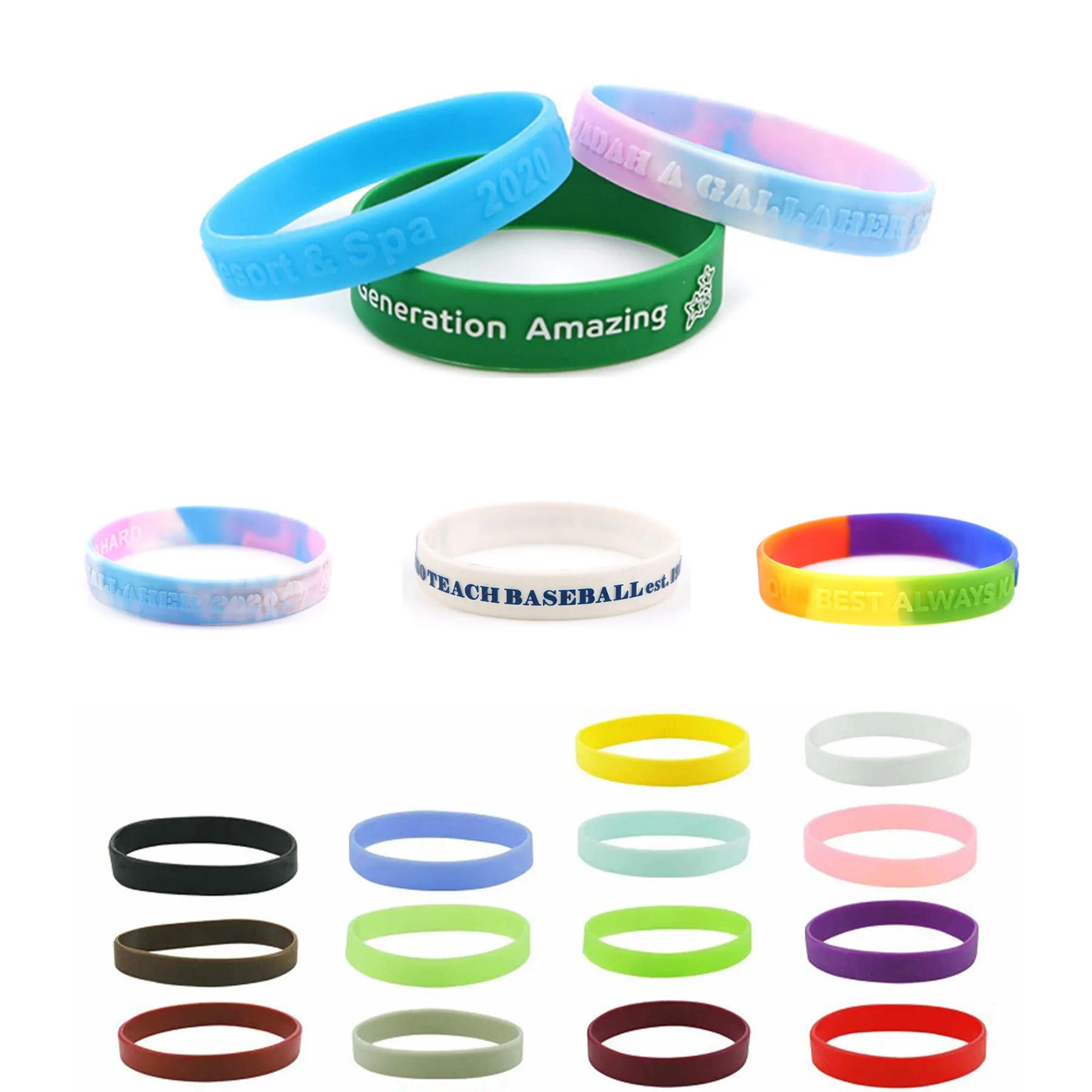 Embossed Wristbands Bracelet MOQ100 1