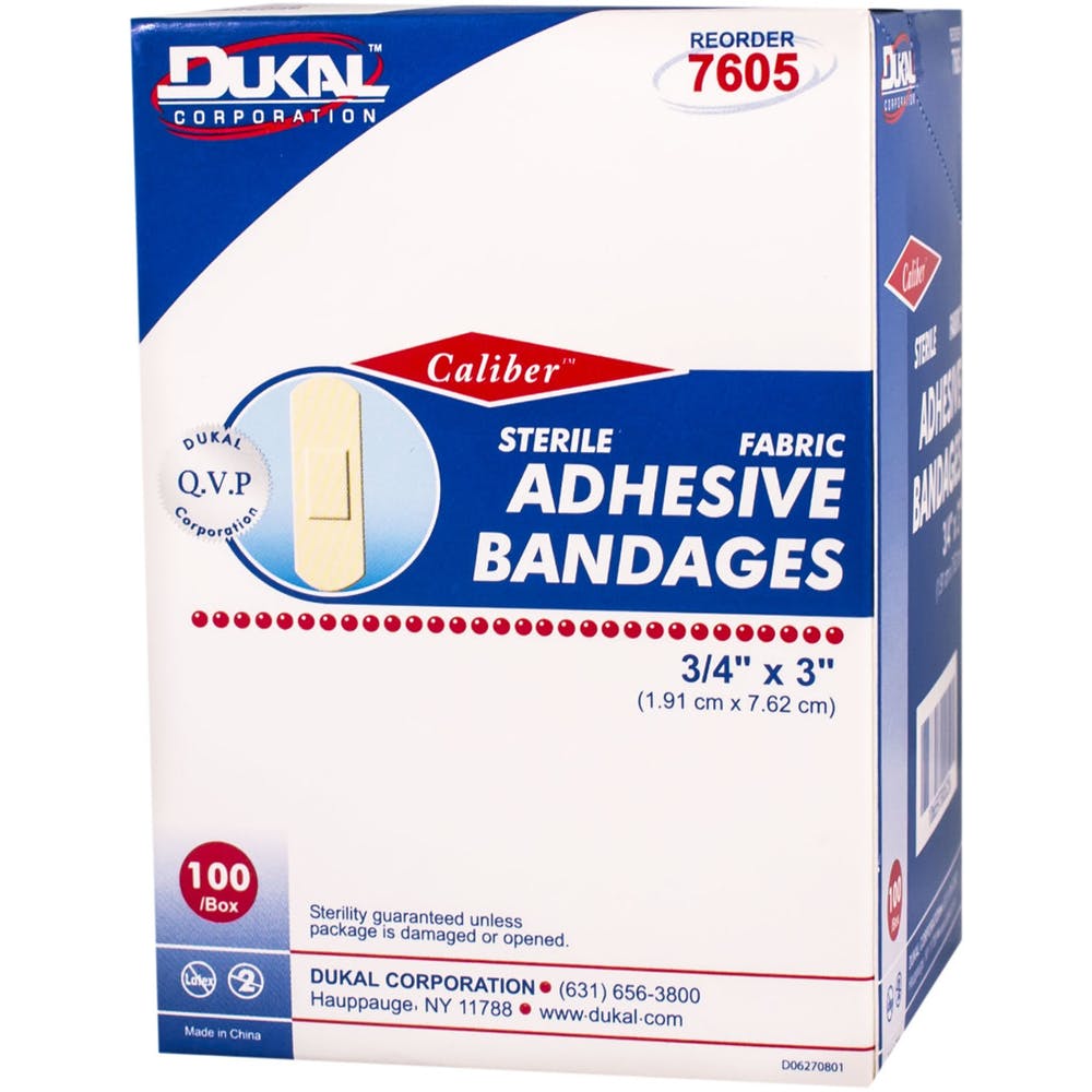 Fabric Adhesive Sterile Bandage - 100 Count 0.75" x 3" 2