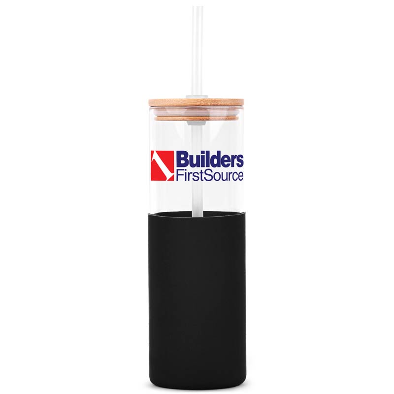 18oz. Bamboo Lid Glass Bottle Silicone Sleeve 7