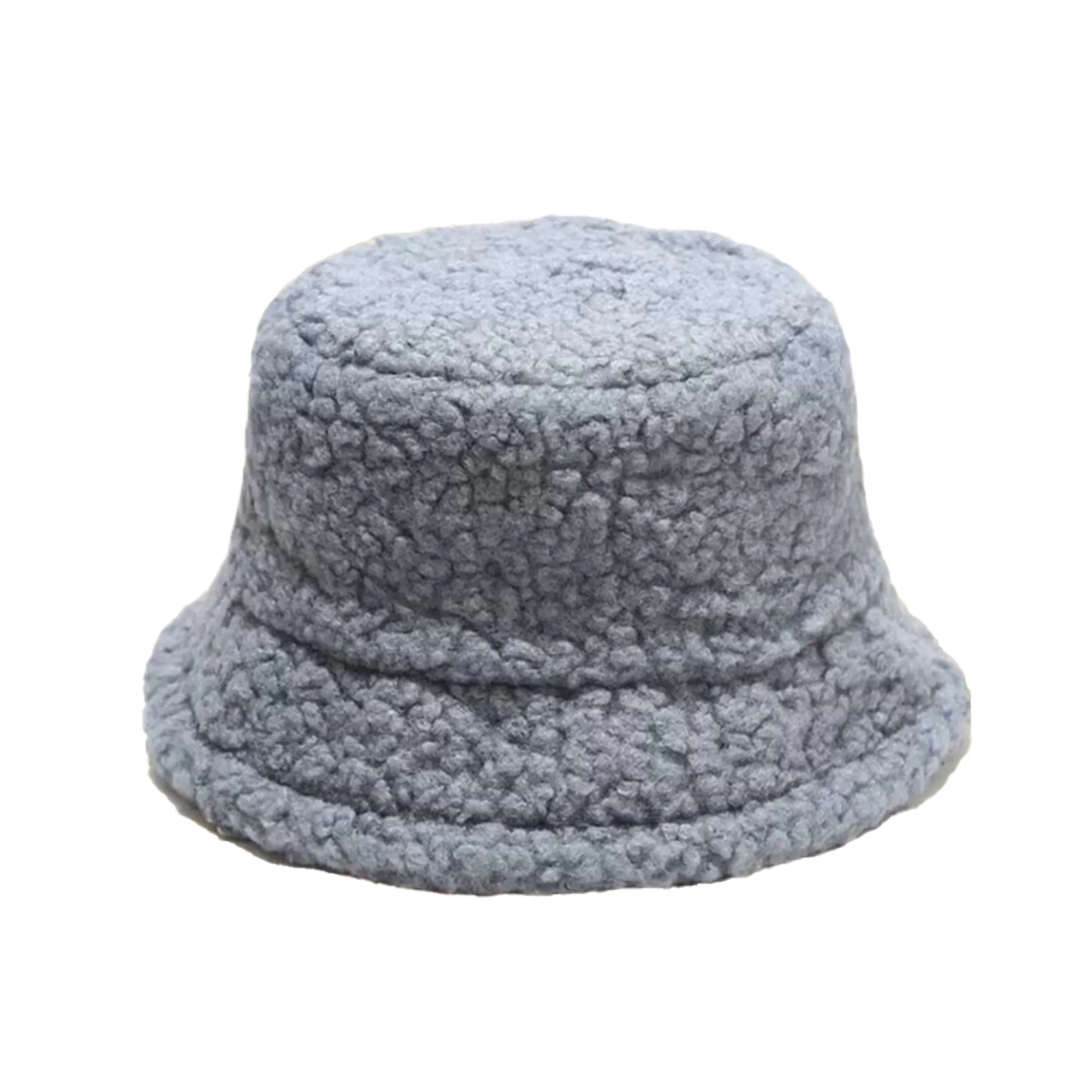 Lamb Wool Furry Bucket Hat Winter Sun Fishmen 5