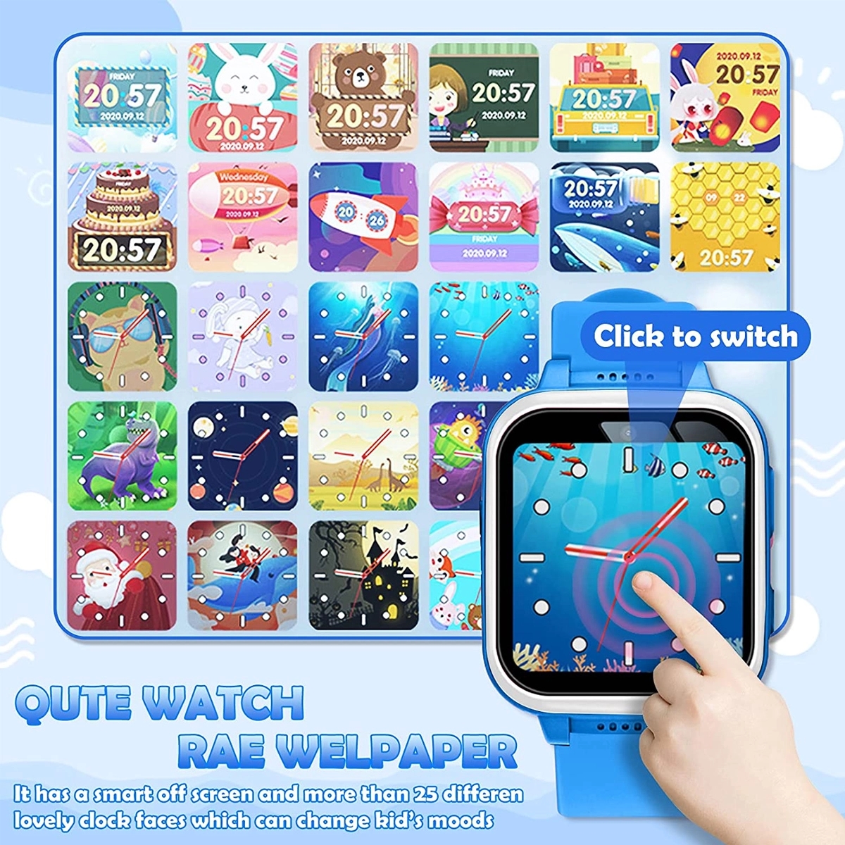 Y90 Touch Screen Kids Smart Game Watch 5