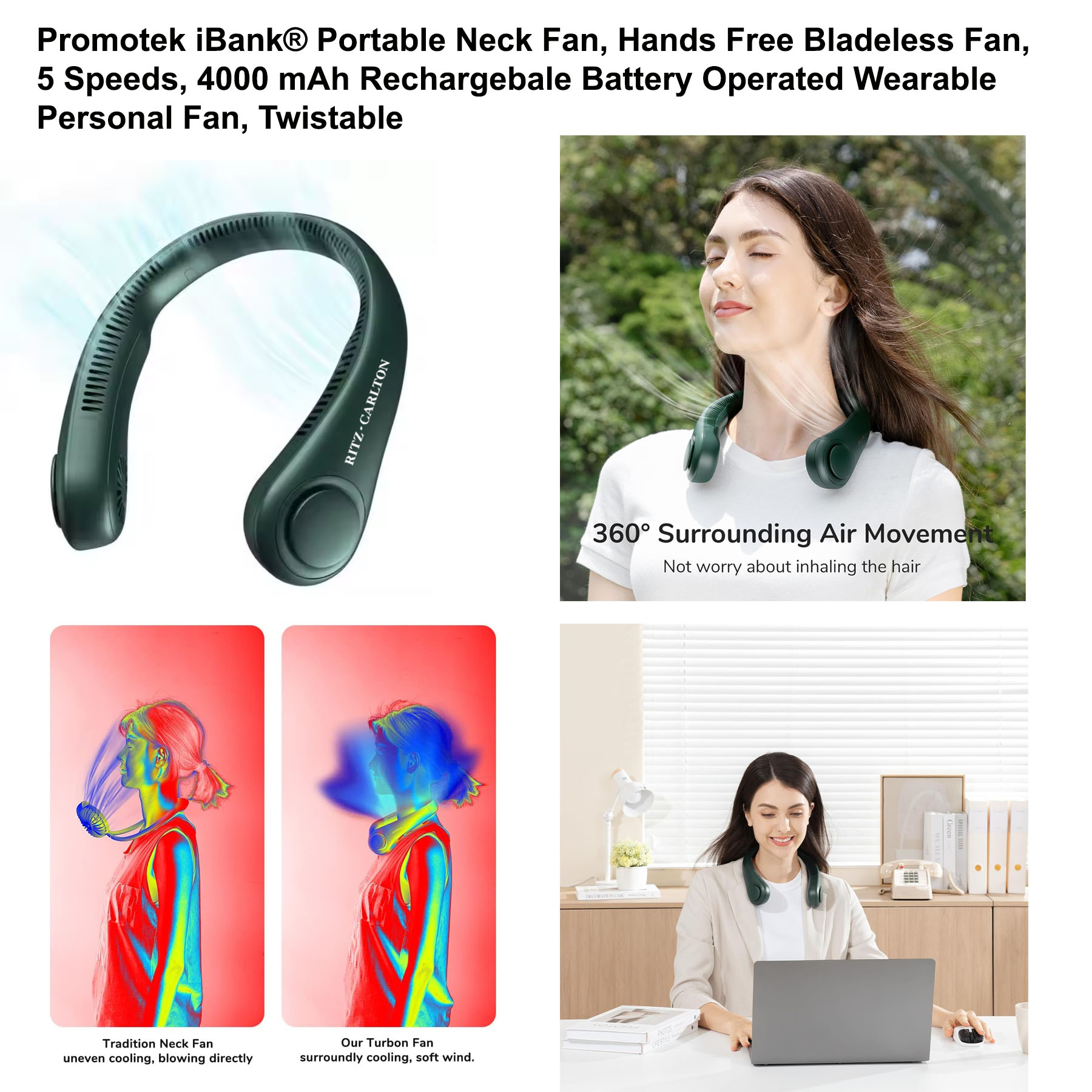 iBank ® USB Rechargeable Neck Fan Air Conditioner 1