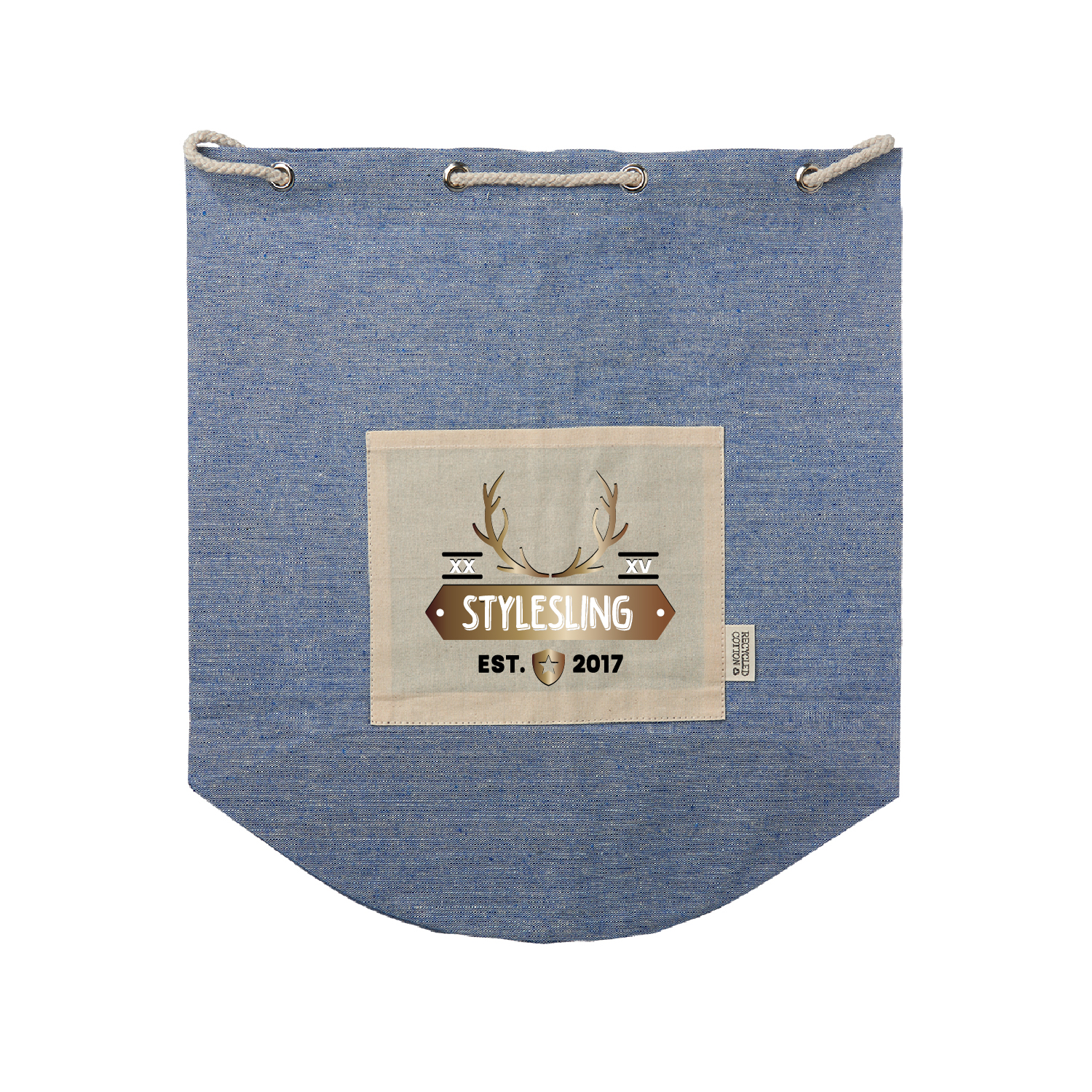 Recycled Cotton Drawstring Backpack (Full Color Imprint) 8