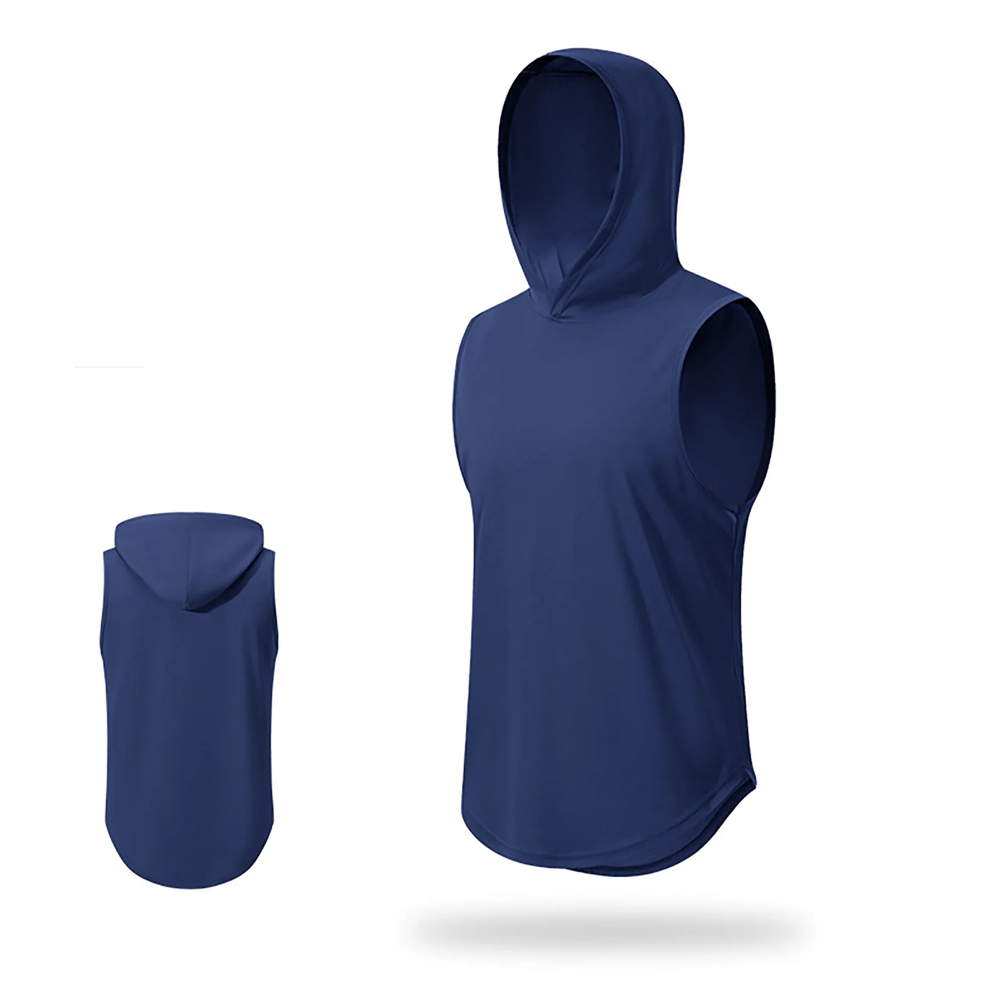 Breathable Hooded Sports Vest With Logo For Sport, Gym 5