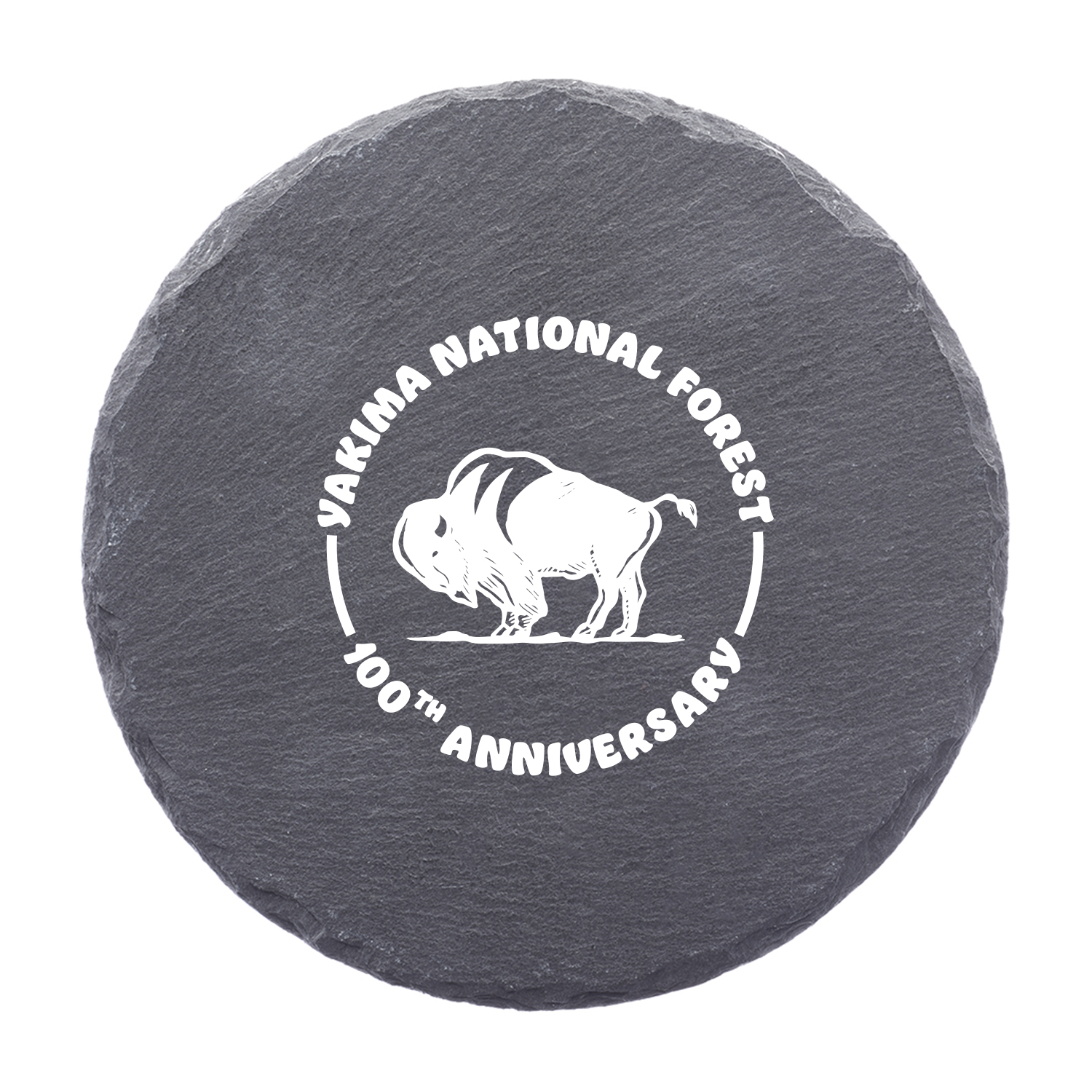 Valentia Round Slate Coaster (1 Color Imprint) 2