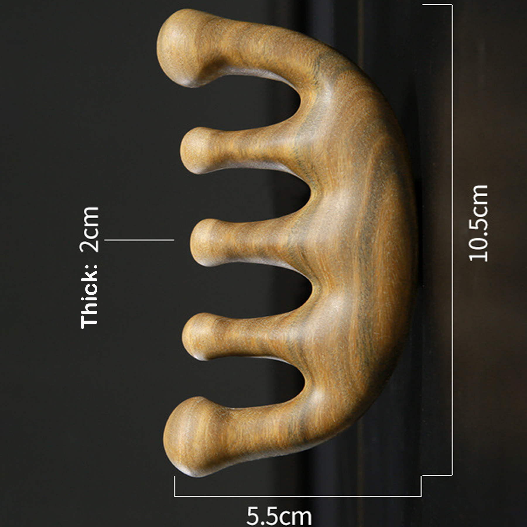 Gold Wire Sandalwood Five-tooth Meridians Massage Comb