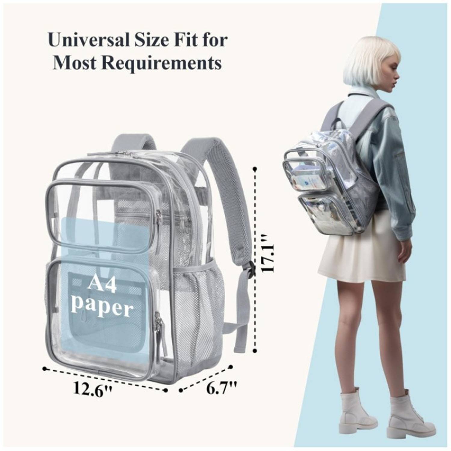 Transparent Large Capacity Waterproof PVC Backpack 4