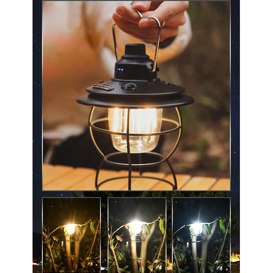 Retro Outdoor Camping Light & Picnic Lantern with Power Bank 17