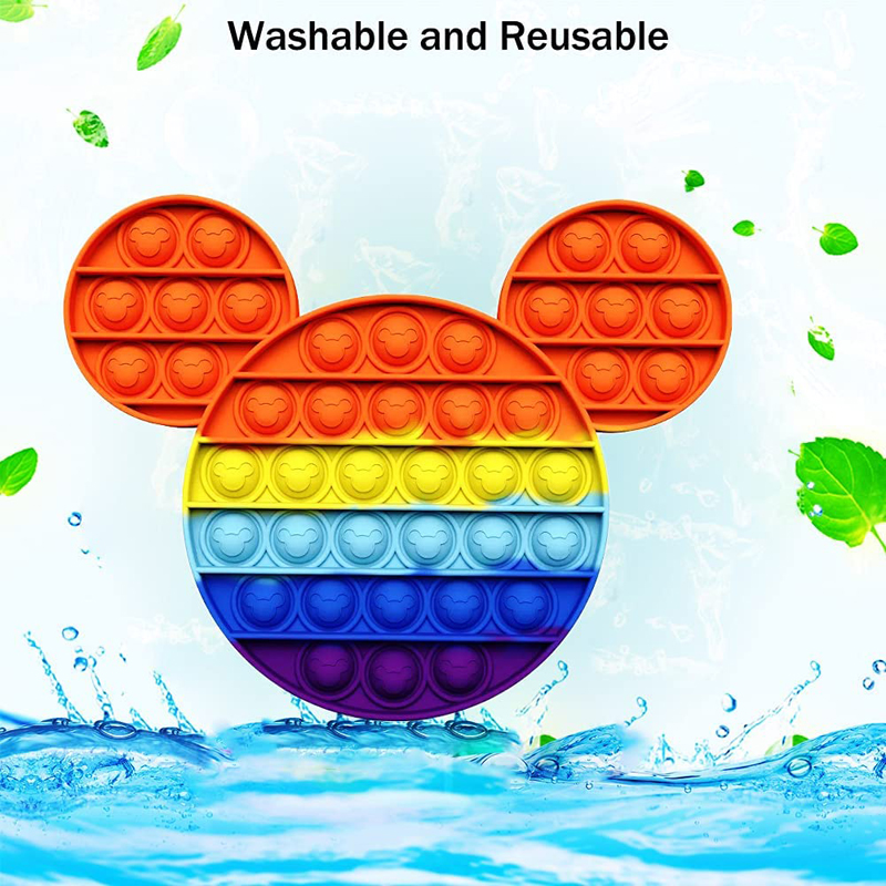 Rainbow Mickey Push Pops Bubble Fidget Sensory Stress Relief Toys 10