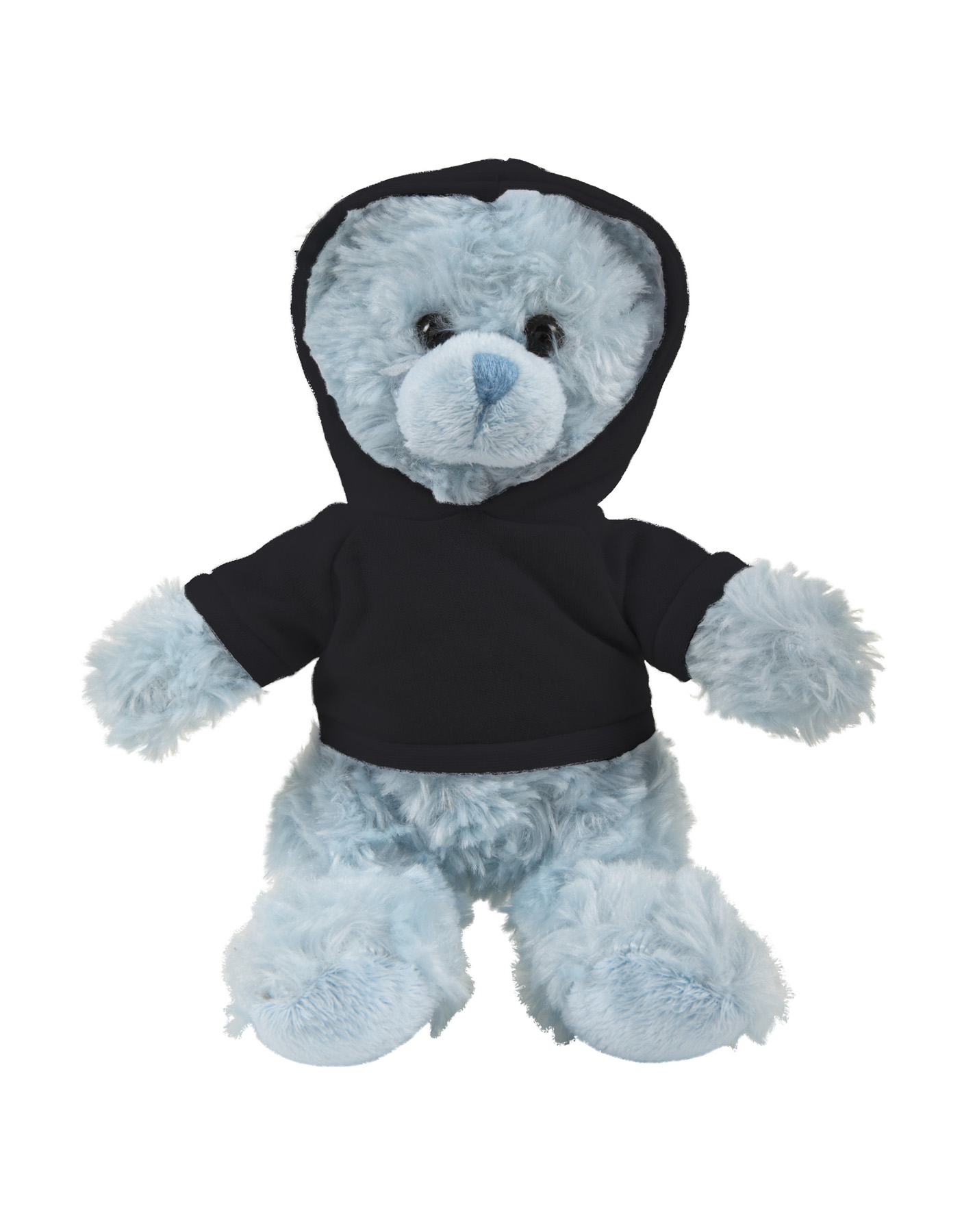 soft plush Blue Curly Sitting Bear with hoodie 15