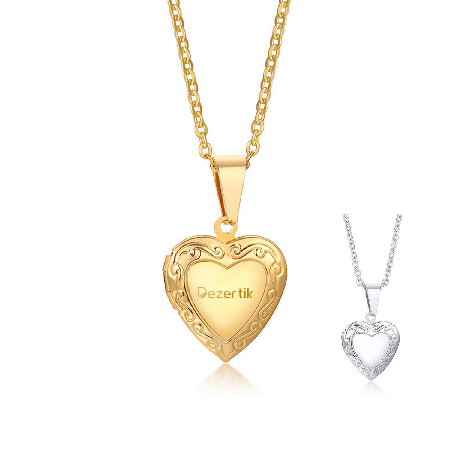 Golden Heart Shape Locket Necklace
