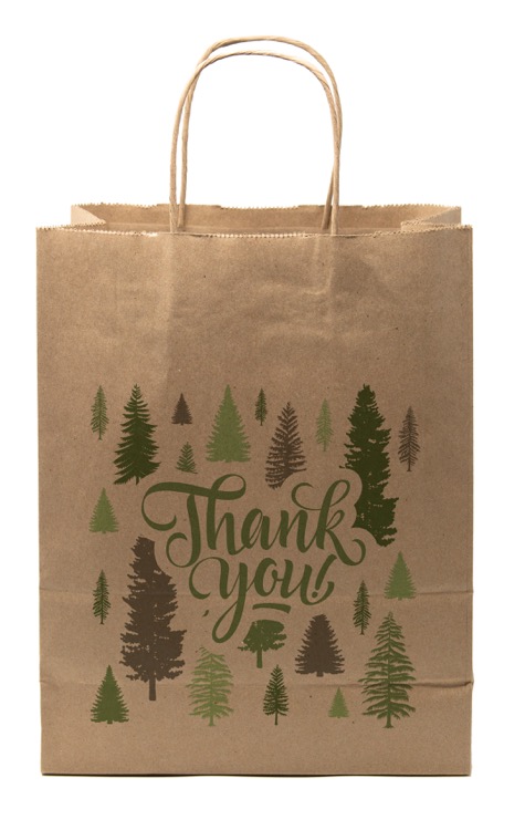 Evergreen Predesigned Natural Handled Shopper 10" x 13" x 4"