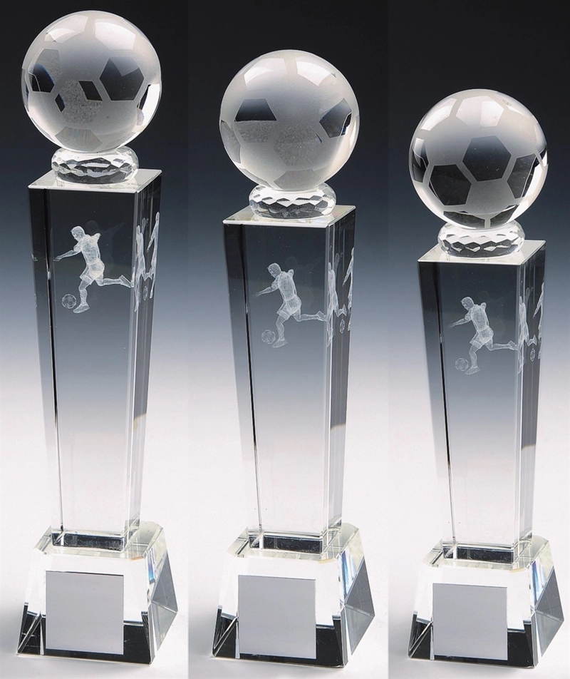 Optical Glass Soccer Trophy 2