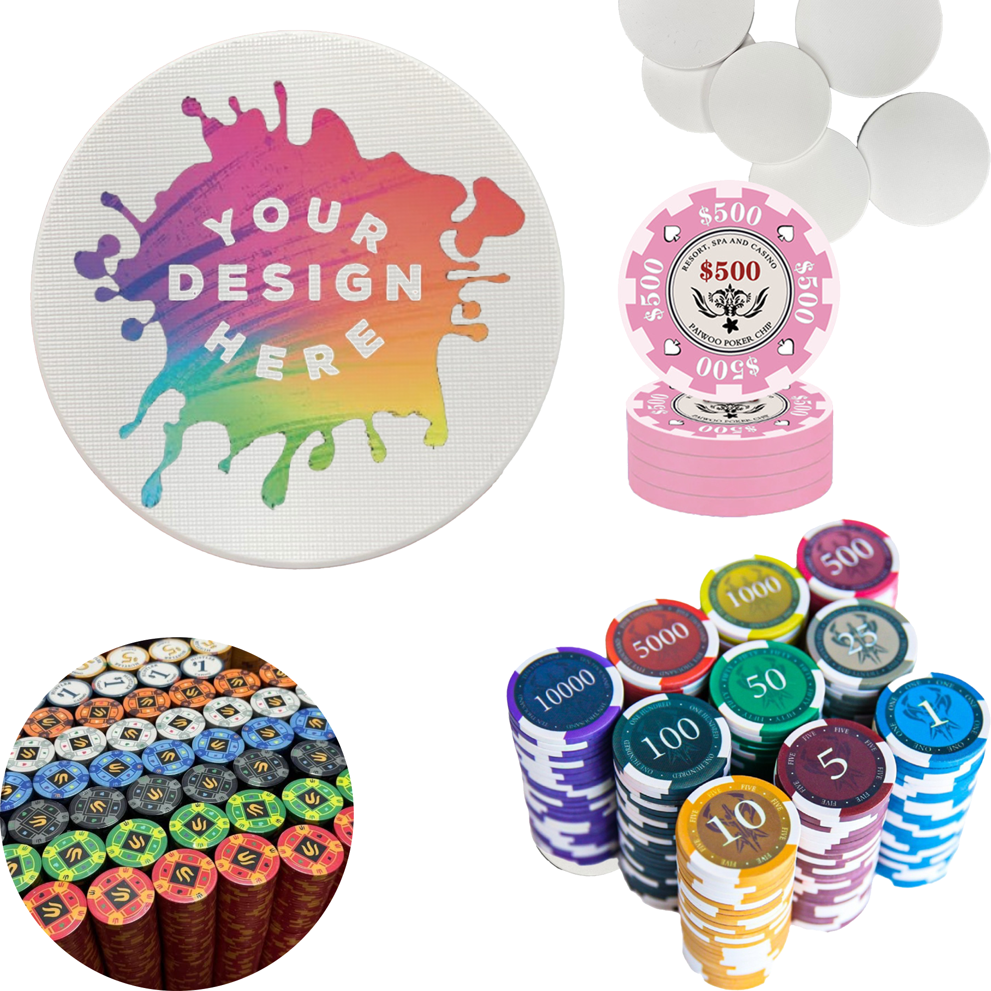 MOQ 100pcs Custom Logo Poker Chips 2