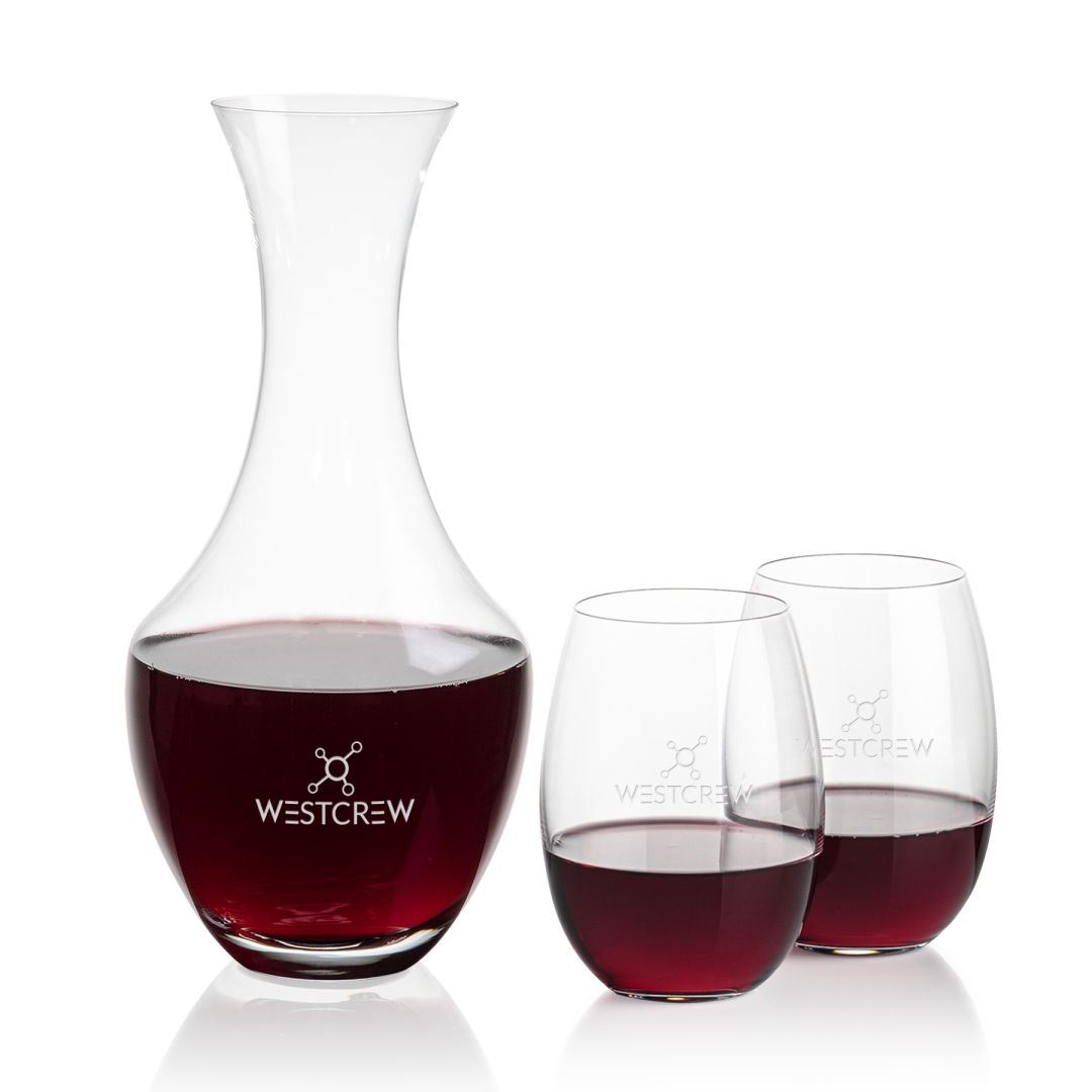 Oldham Carafe & Carlita Stemless Wine 4