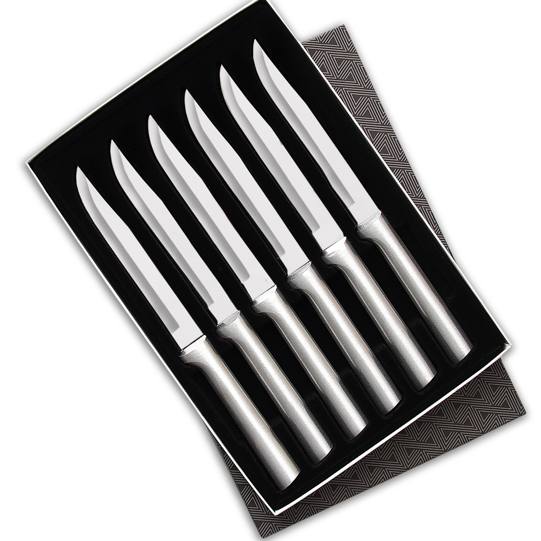 Six Utility/Steak Knives Gift Set w/Silver Handle 3