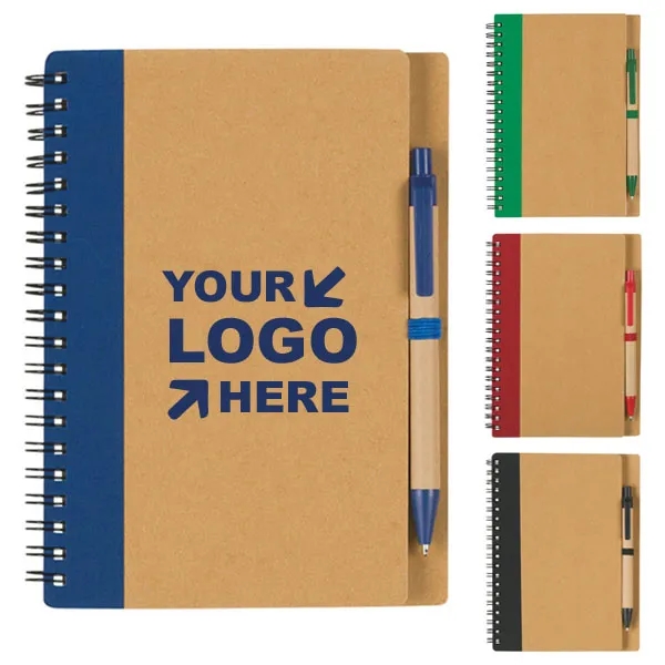 Recycled Spiral Notebook & Pen Set 4