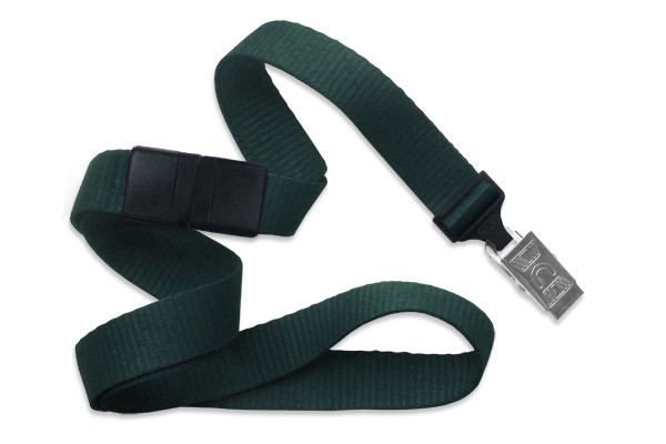 5/8" Blank Breakaway Lanyard w/Bulldog Clip (Forest Green) 1