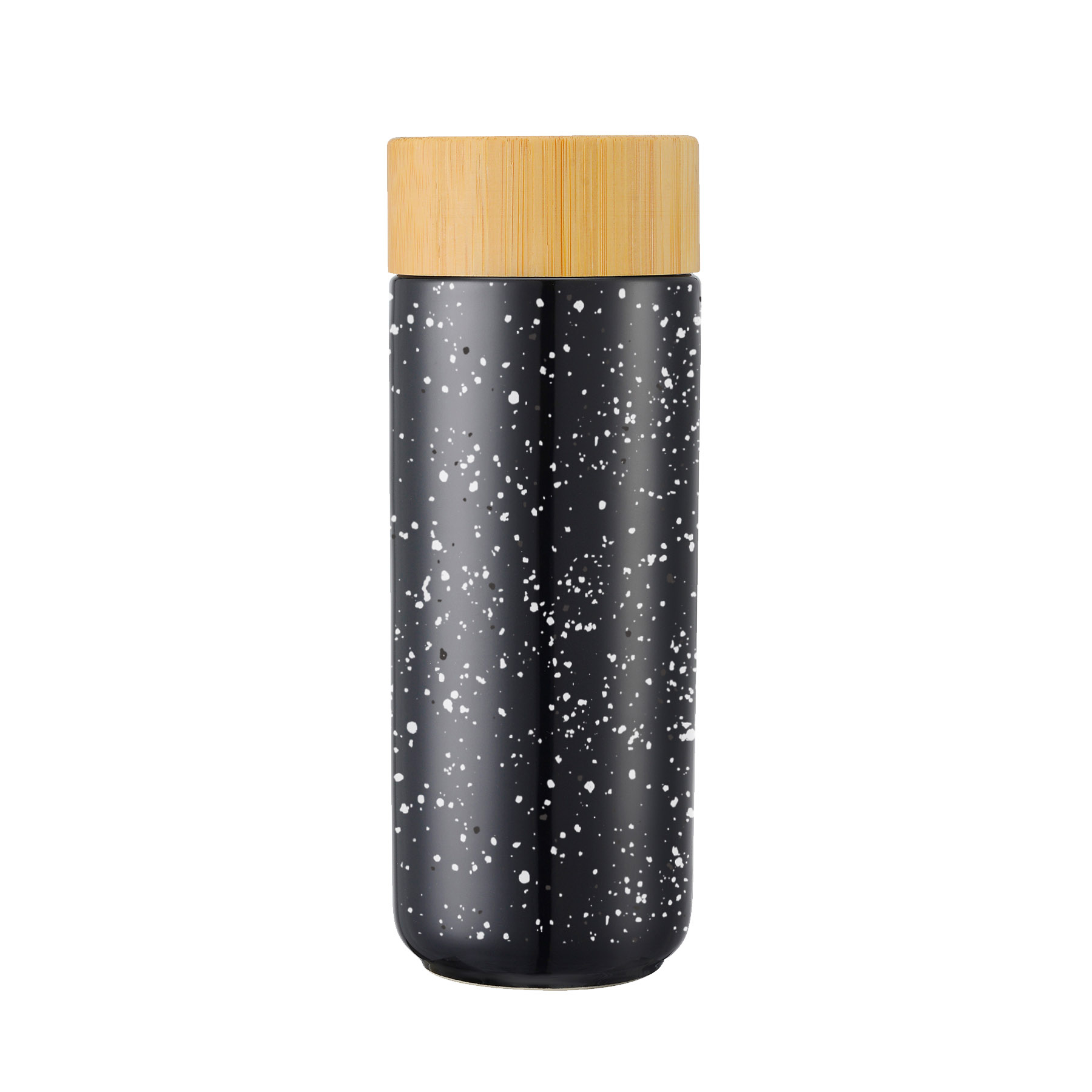 10 oz. Speckled Design Double Wall Ceramic Bottle w/Bamboo Lid 4