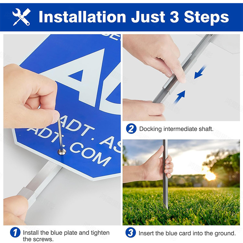 28"Long Post Stake Heavy Duty Alloy ADT Security Yard Sign 4