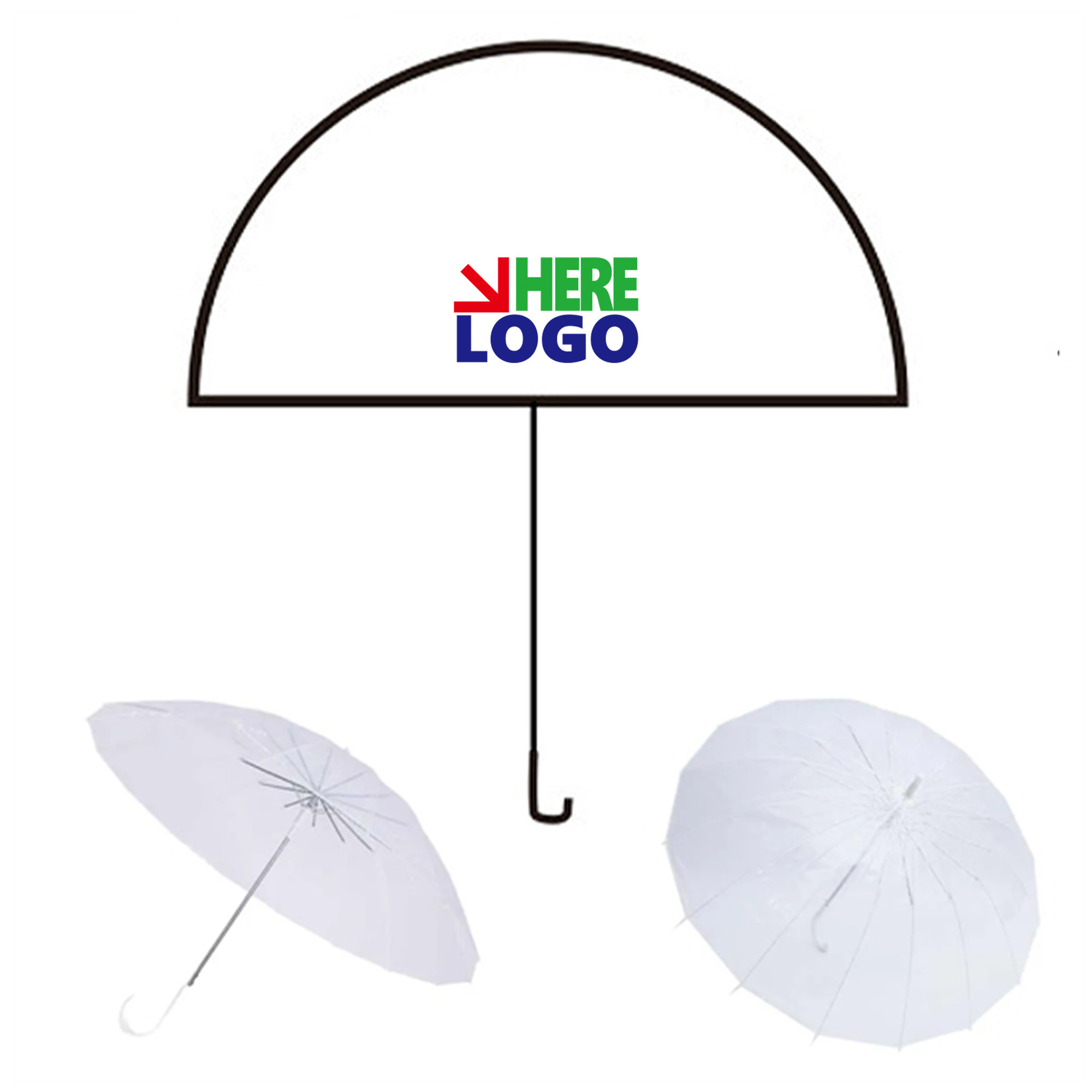 Transparent Umbrella Clear Plastic Rain Protection Travel 2