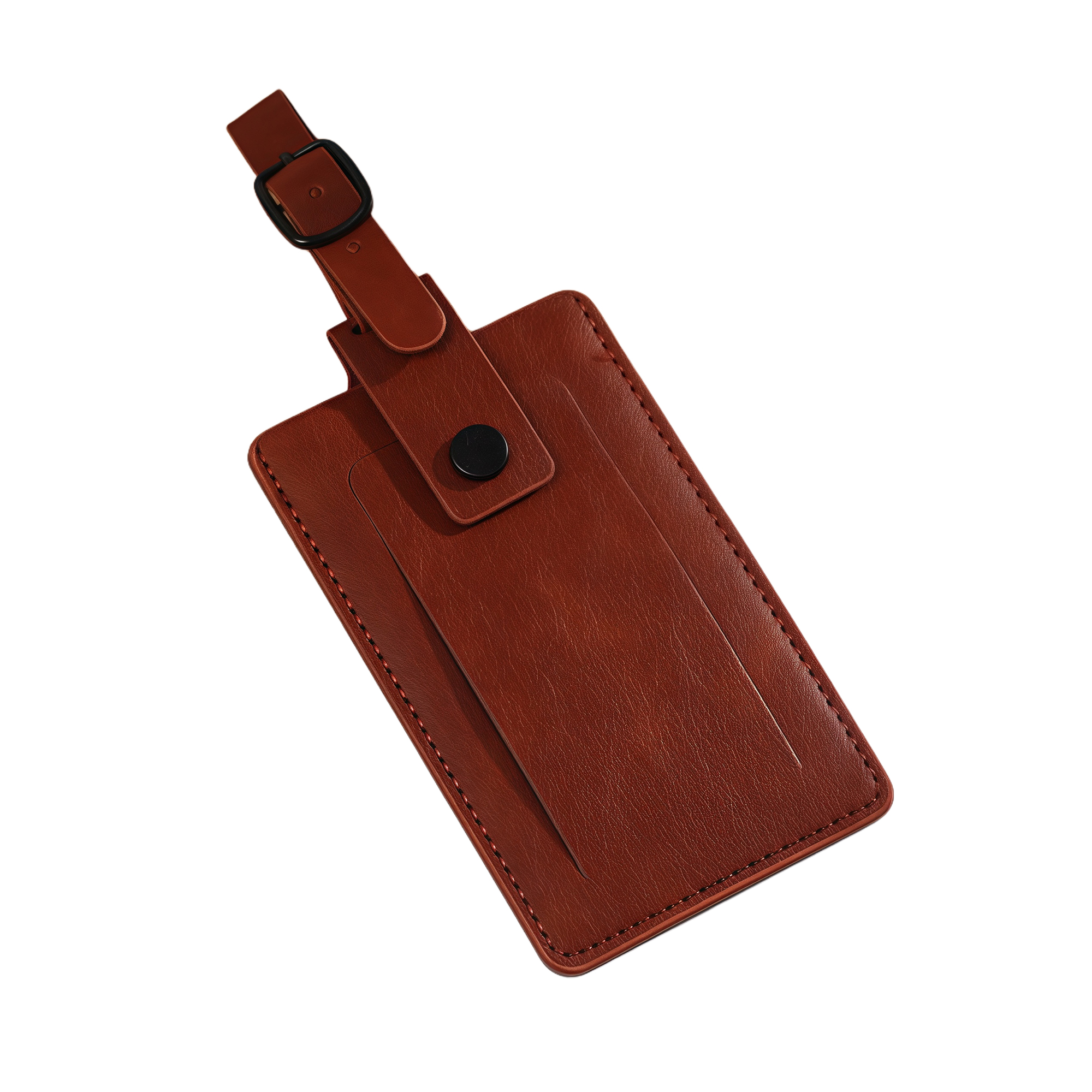 Thick PU Leather Luggage Tag with Flip Cover 4