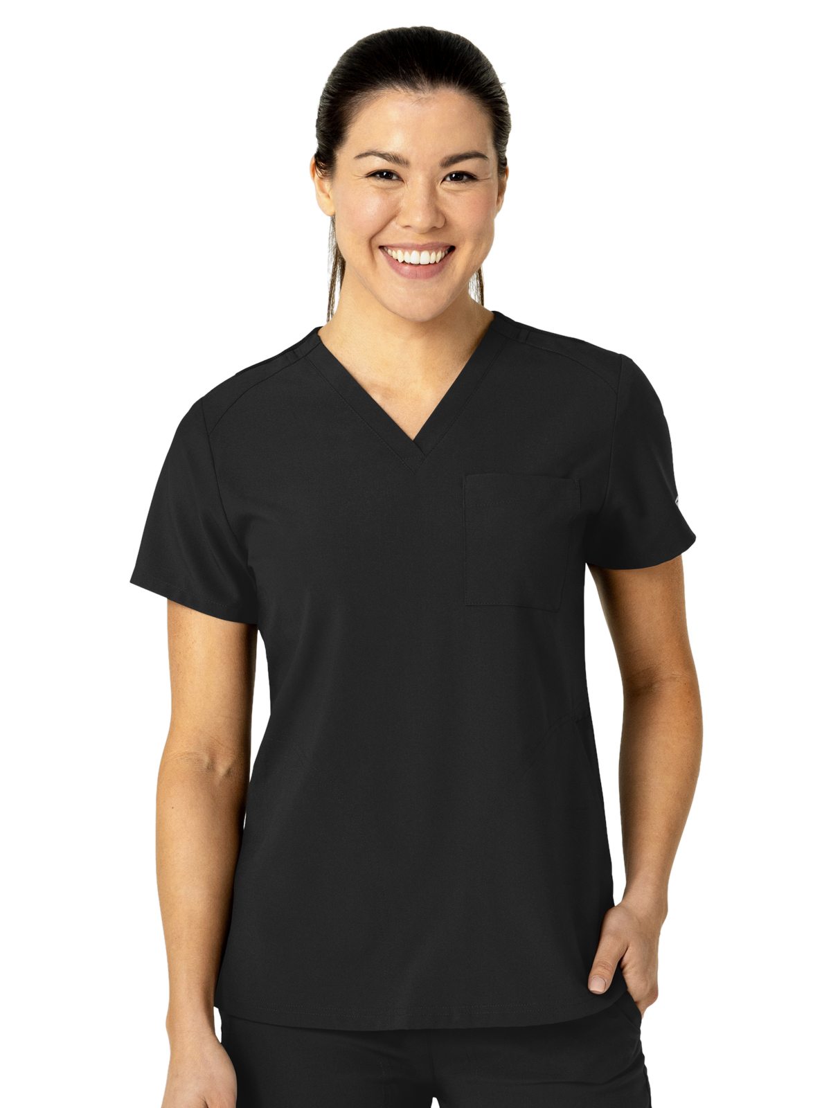 W123 Women's Three-Pocket Flex-N-Reach V-Neck Top