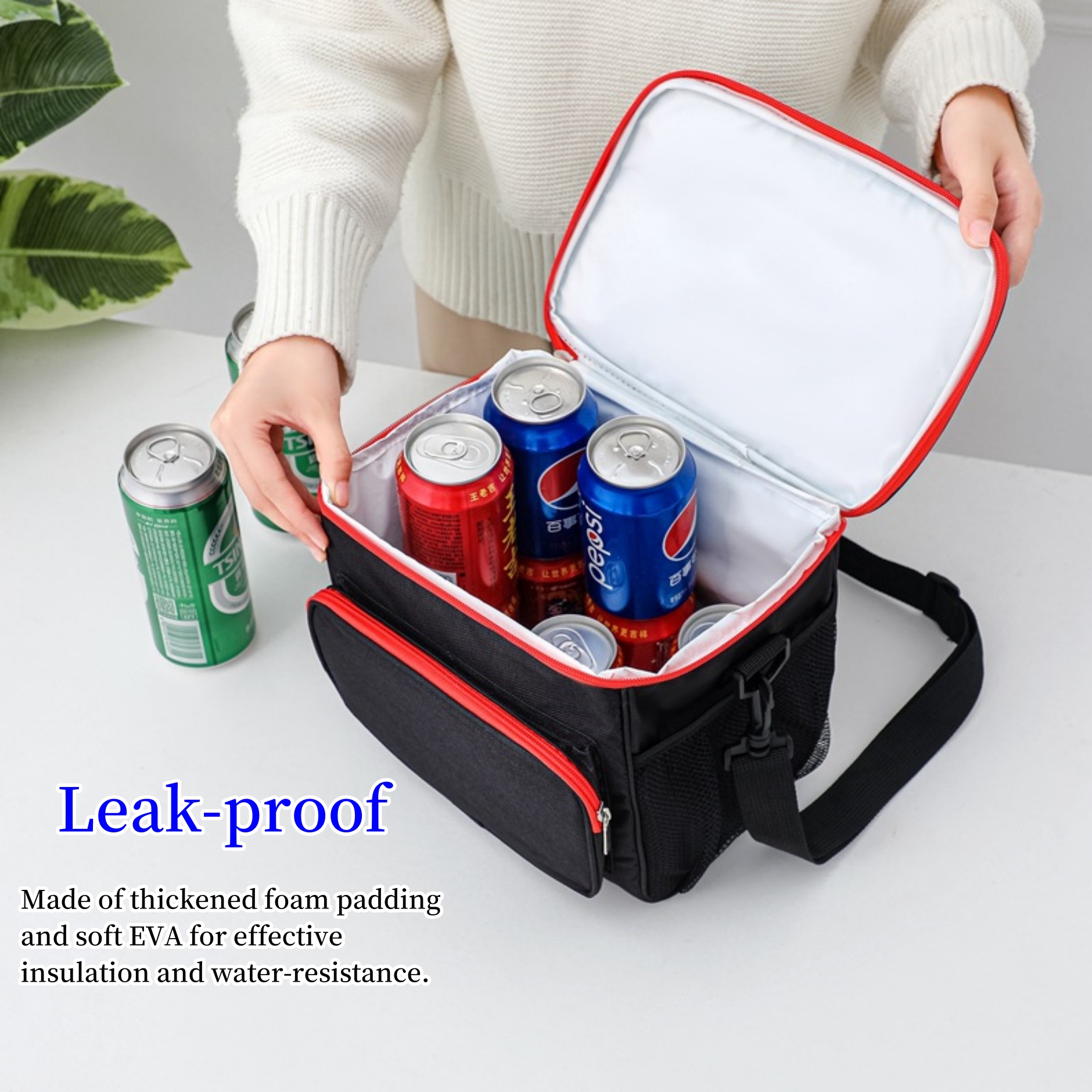 Insulated Reusable Lunch Bag with Adjustable Shoulder Strap 9