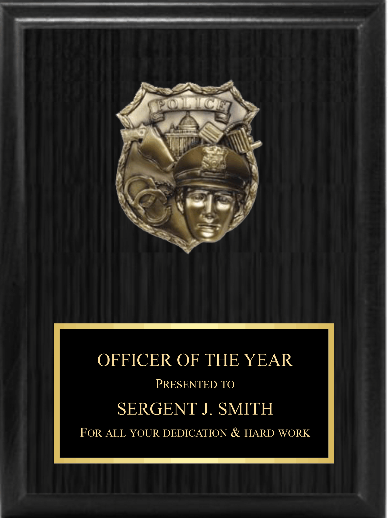 5" Police Mount On Plaque 6