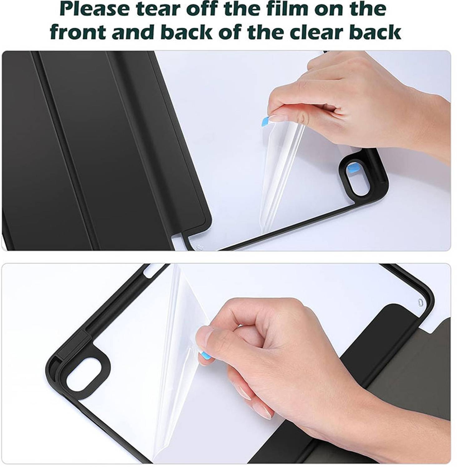 Acrylic IPAD leather case w/ three folds and a pen slot 4