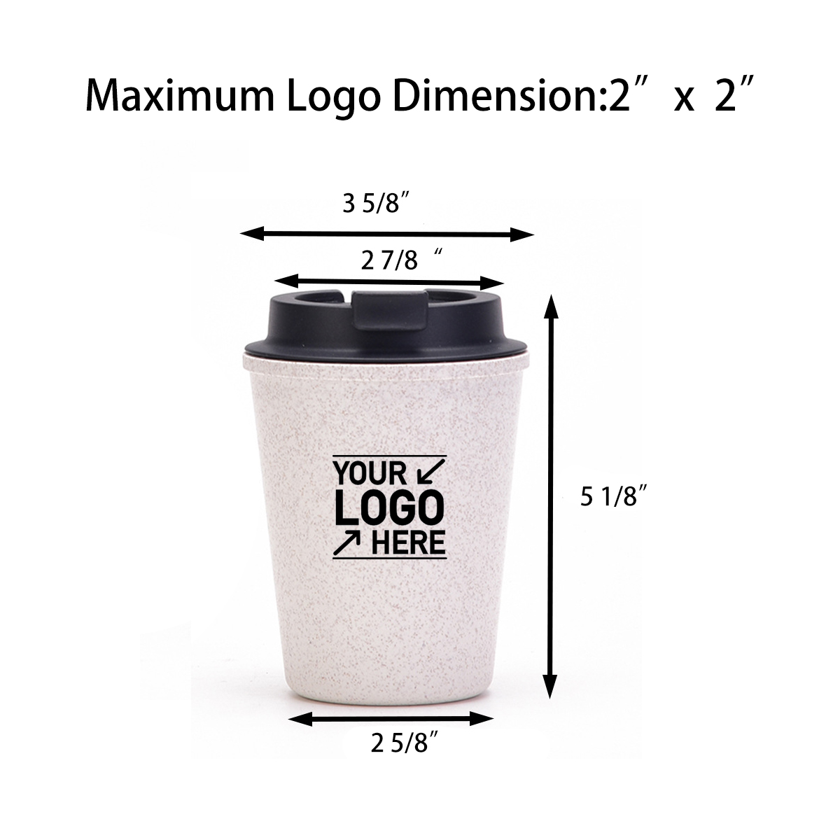 12oz Portable Wheat Straw Coffee Cup With Lid 5